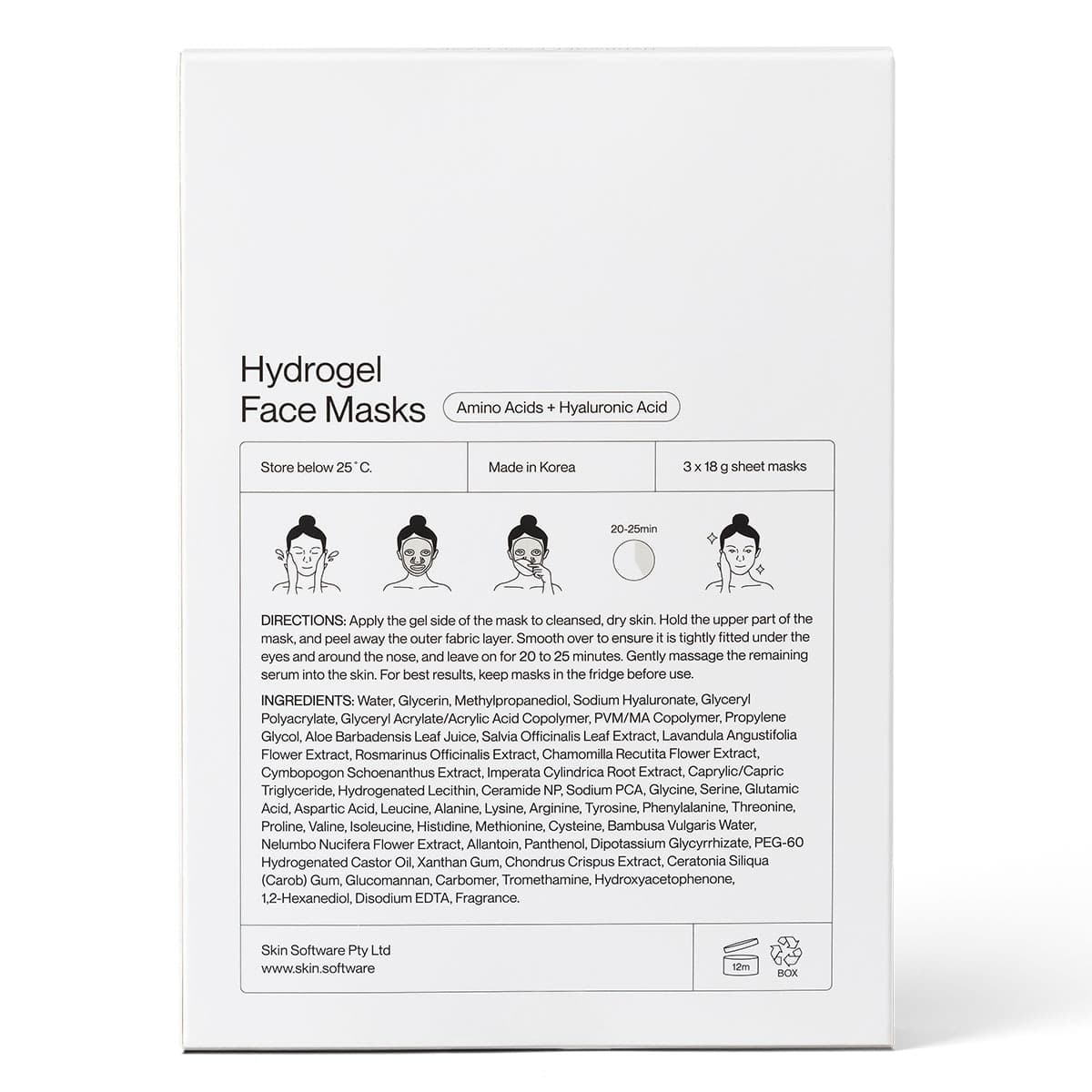 Thumbnail Software Hydrogel Face Sheet Mask 3 Pack