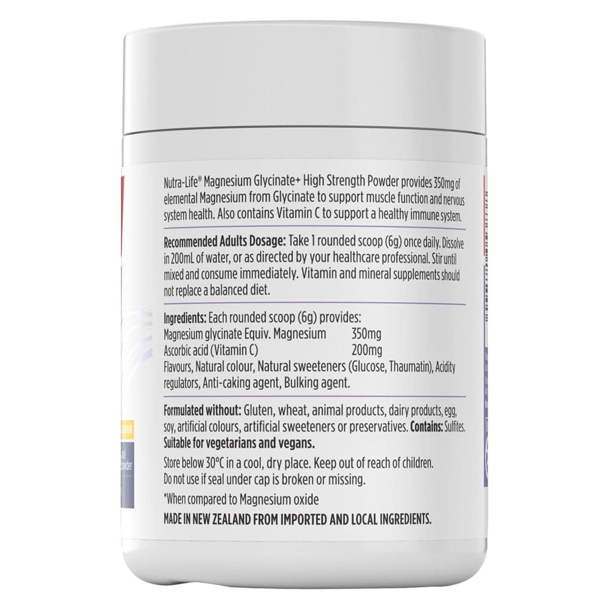 Thumbnail Nutra-Life Magnesium Glycinate+ High Strength Powder Citrus 180g