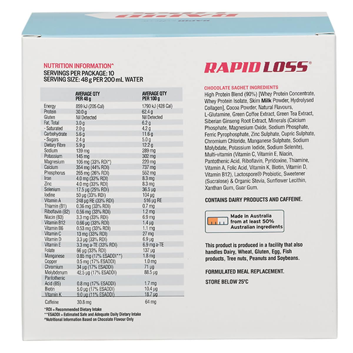 Thumbnail Rapid Loss High Protein Meal Replacements Shake Mixed Pack 10 x 48g