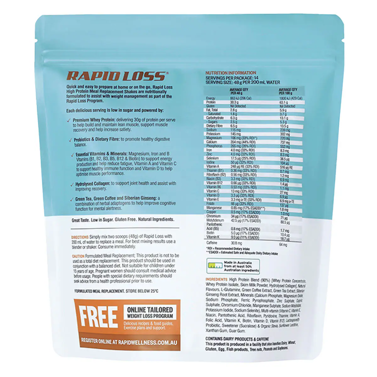 Thumbnail Rapid Loss High Protein Meal Replacement Shake Vanilla 672g