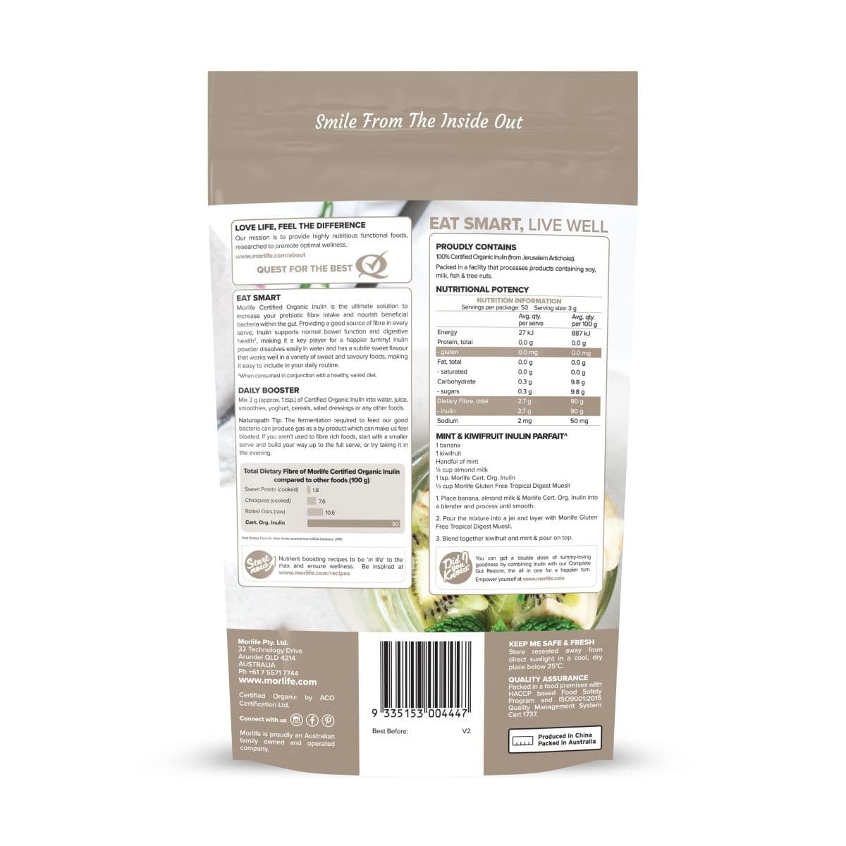 Thumbnail Morlife Certified Organic Inulin 150g