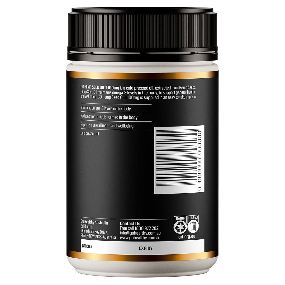 Thumbnail GO Healthy Hemp Seed Oil 1100mg - 100 Capsules