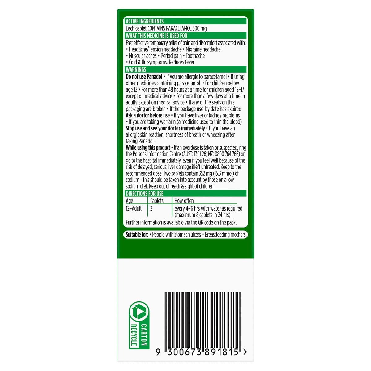 Thumbnail Panadol Rapid Fast Pain Relief 48 Caplets