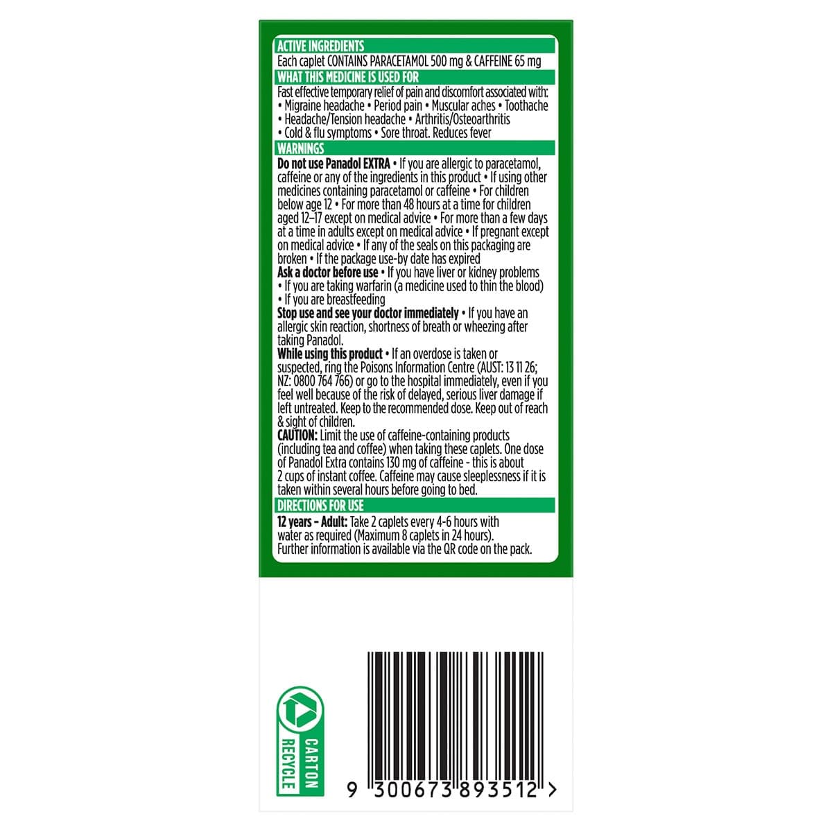 Thumbnail Panadol Extra Optizorb Pain Relief 48 Caplets