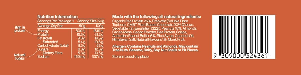 Thumbnail CMBT Layered Plant Protein Bar - Choc Peanut butter 12 x 50g