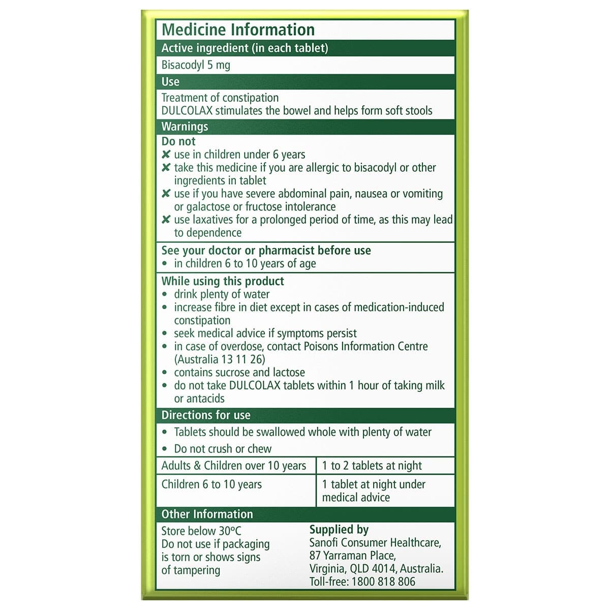 Thumbnail Dulcolax Bisacodyl 5mg 50 Tablets