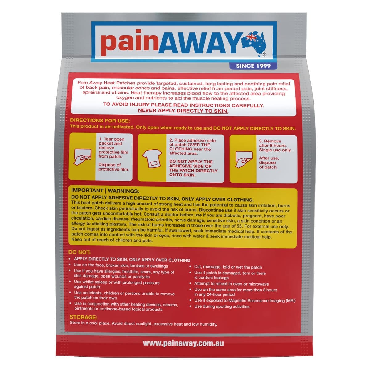 Thumbnail Pain Away Heat Patches Regular 5 Pack