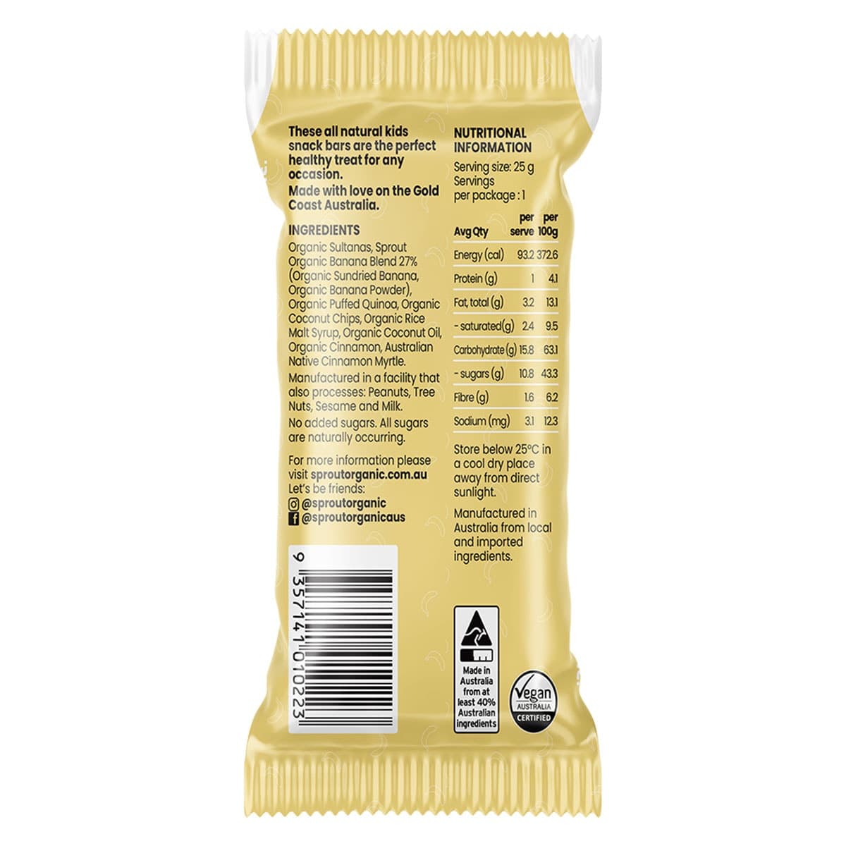 Thumbnail Sprout Organic Kids Plant Based Banana Bread Bars 4 Pack