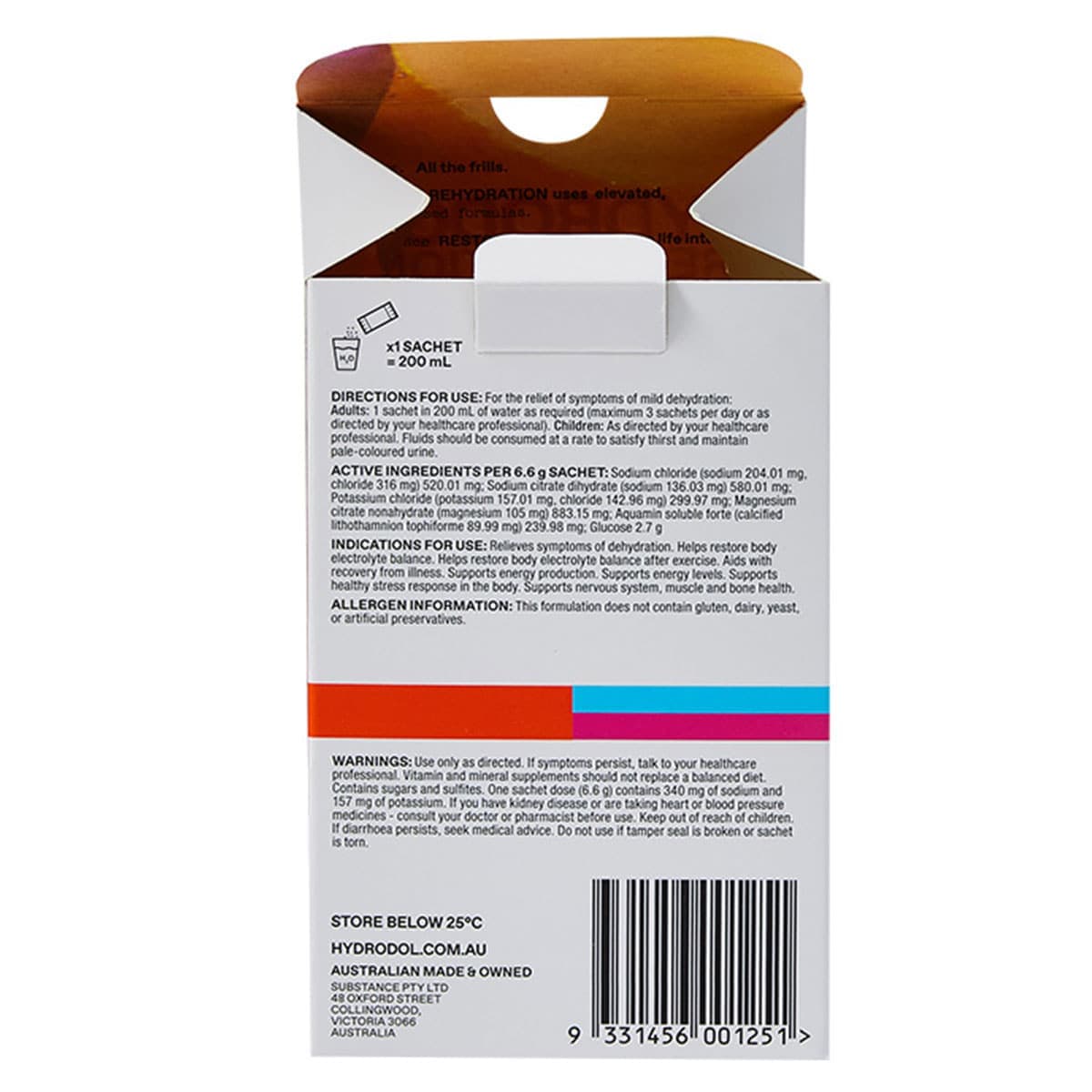 Thumbnail Hydrodol Rehydration Orange Sachets 10 x 6g