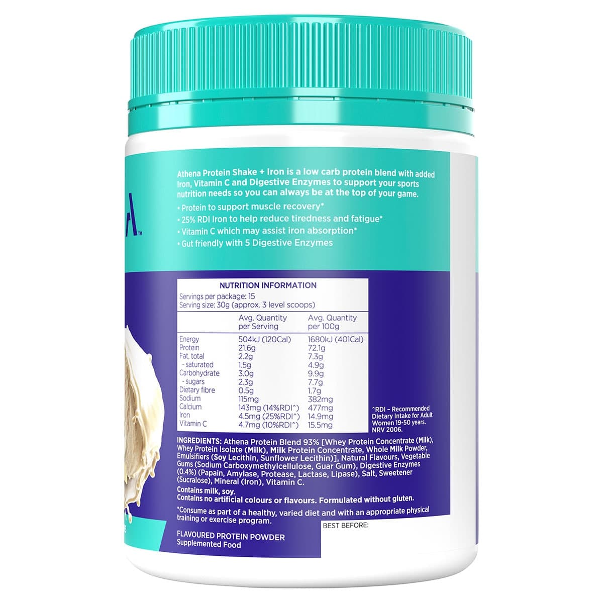 Thumbnail Athena Protein + Iron Vanilla 450g