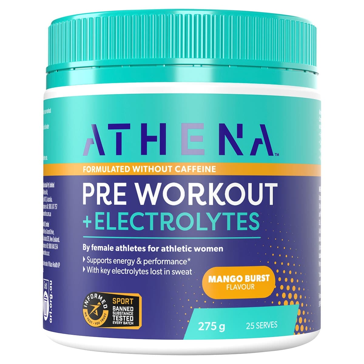 Thumbnail Athena Preworkout + Electrolytes Mango Burst 275g
