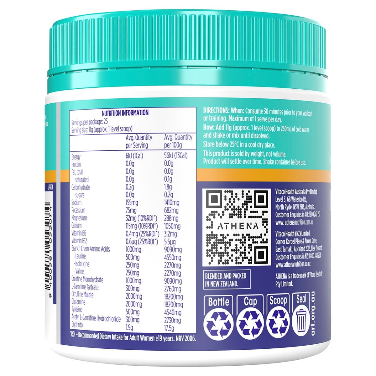 Thumbnail Athena Preworkout + Electrolytes Mango Burst 275g