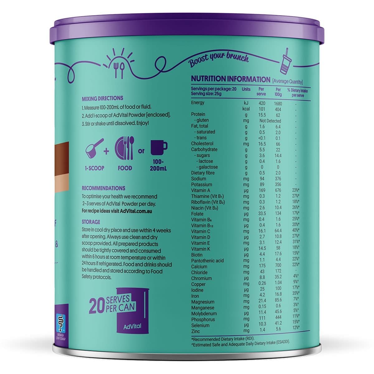 Thumbnail AdVital Nutritionally Complete Chocolate Powder 500g