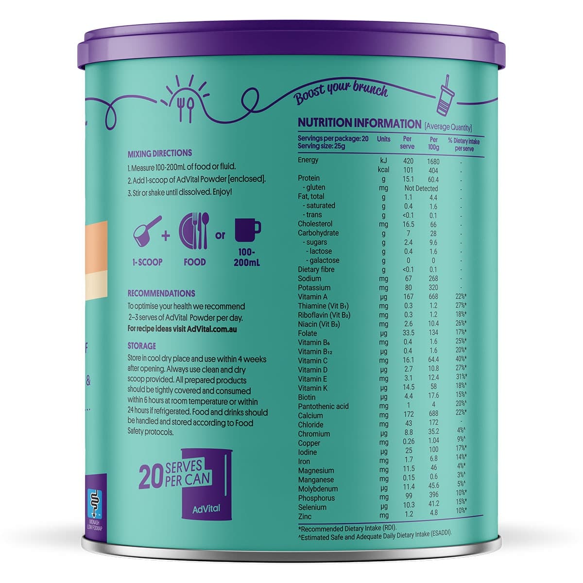 Thumbnail AdVital Nutritionally Complete Vanilla Powder 500g