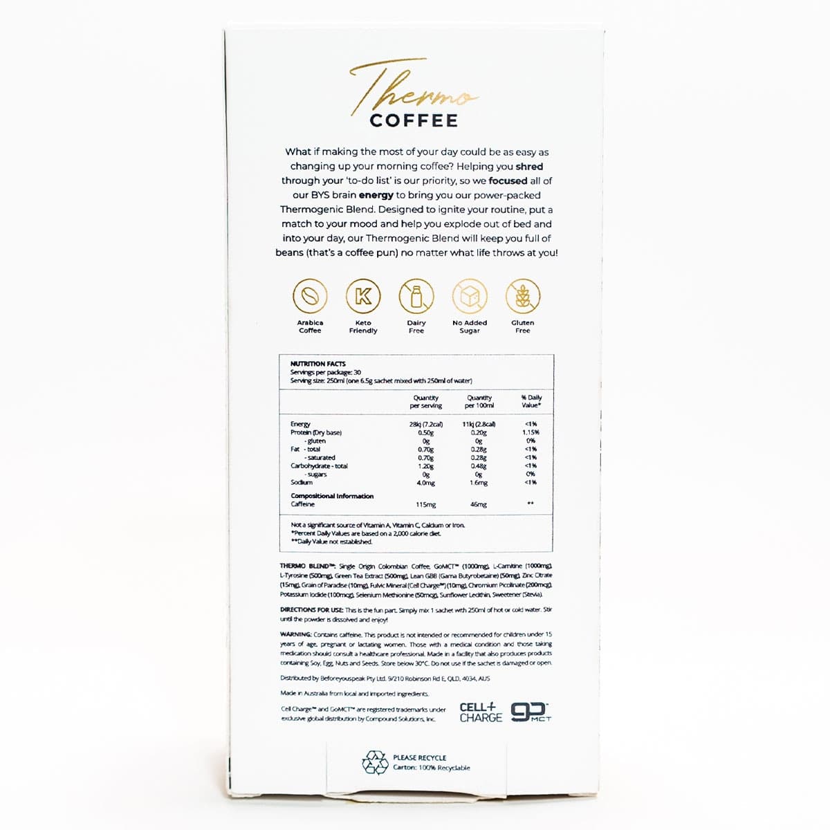 Thumbnail Beforeyouspeak Thermo Coffee Original 30 x 6.5g
