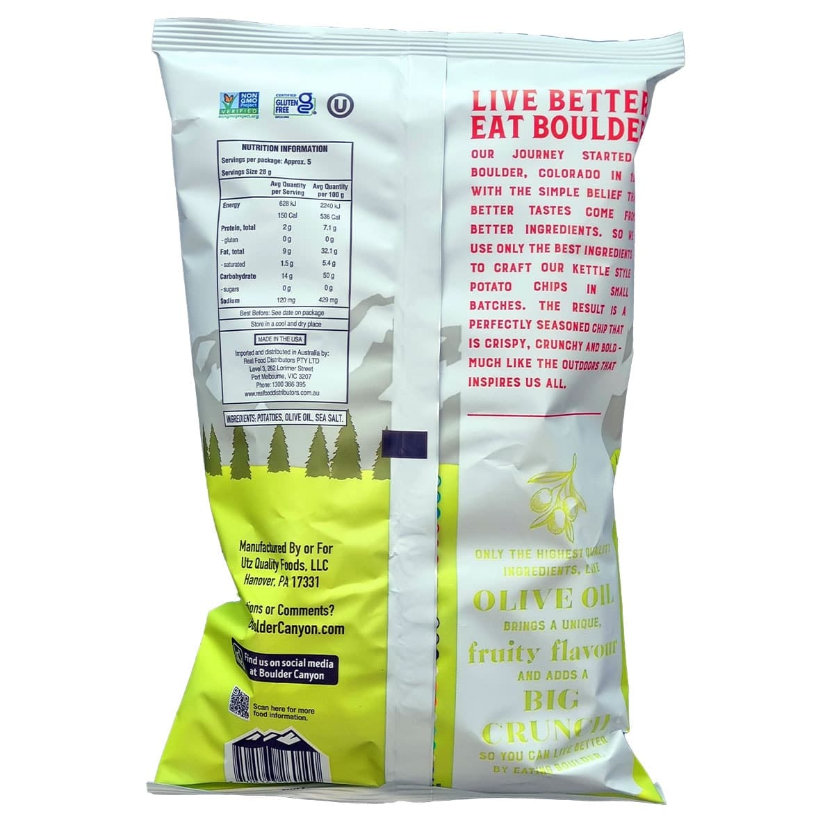 Thumbnail Boulder Canyon Olive Oil Classic Sea Salt Chips 142g