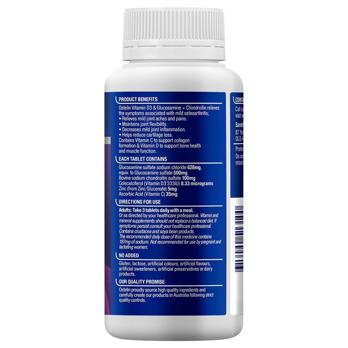 Thumbnail Ostelin Vitamin D3 & Glucosamine + Chondroitin 90 Tablets