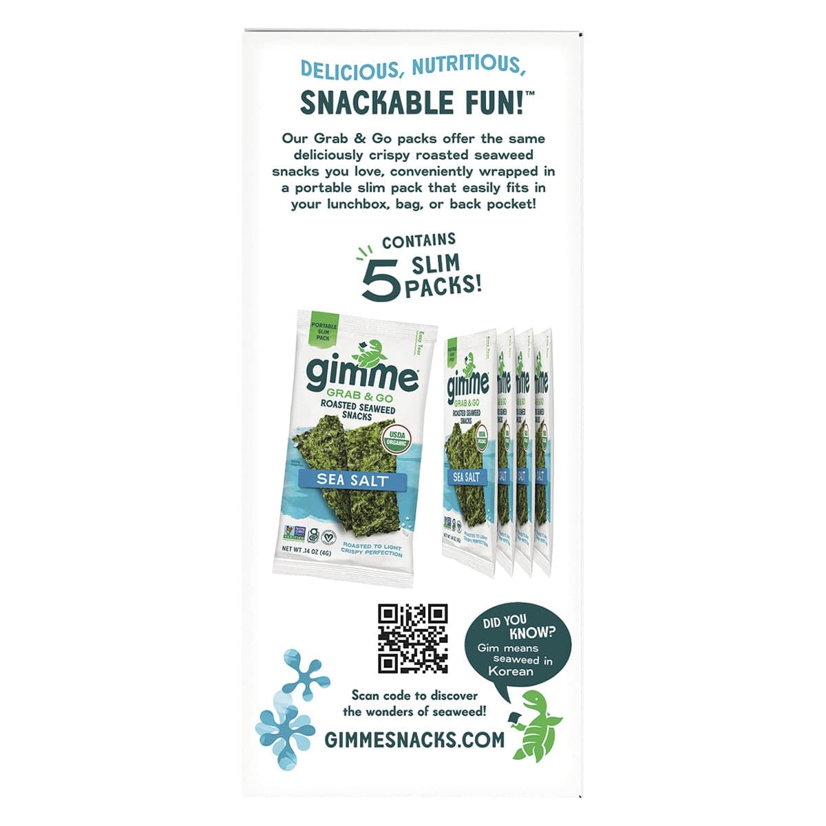 Thumbnail Gimme Roasted Seaweed Snacks Grab & Go Sea Salt 5x4g