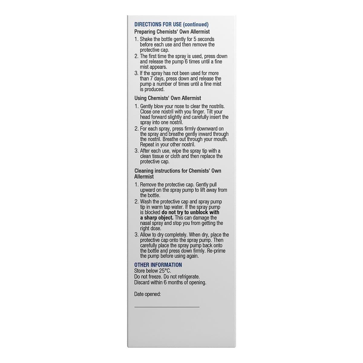 Thumbnail Chemists Own Allermist 120 Metered Sprays