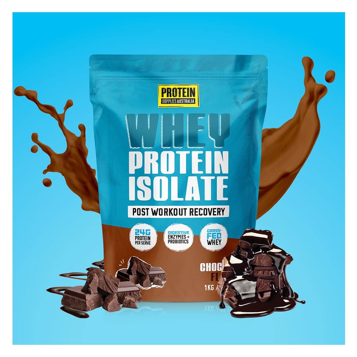 Thumbnail Protein Supplies Australia Whey Protein Isolate Chocolate 1kg