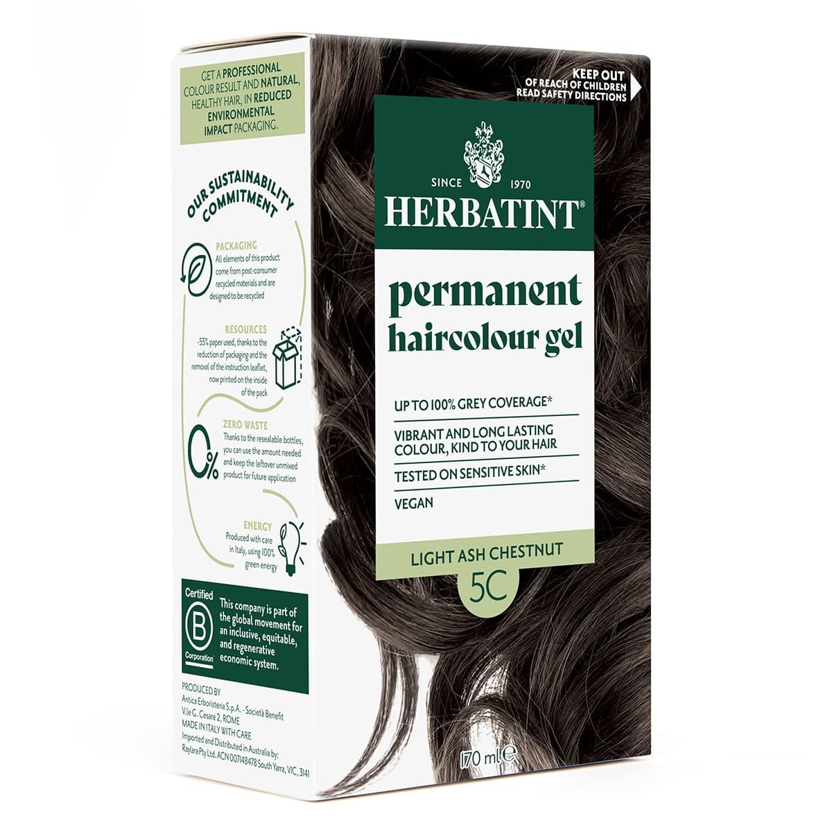 Thumbnail Herbatint Hair Colour Gel 5C Light Ash Chestnut 170ml