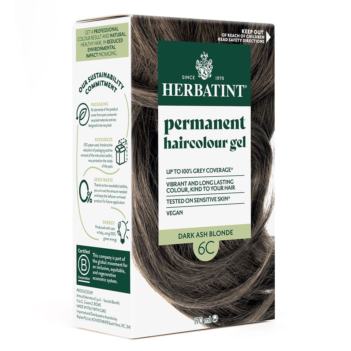 Thumbnail Herbatint Hair Colour Gel 6C Dark Ash Chestnut 170ml