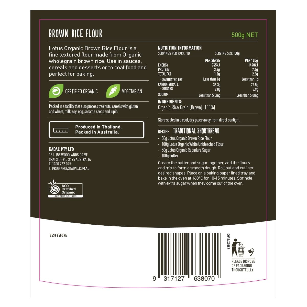 Thumbnail Lotus Organic Brown Rice Flour 500g