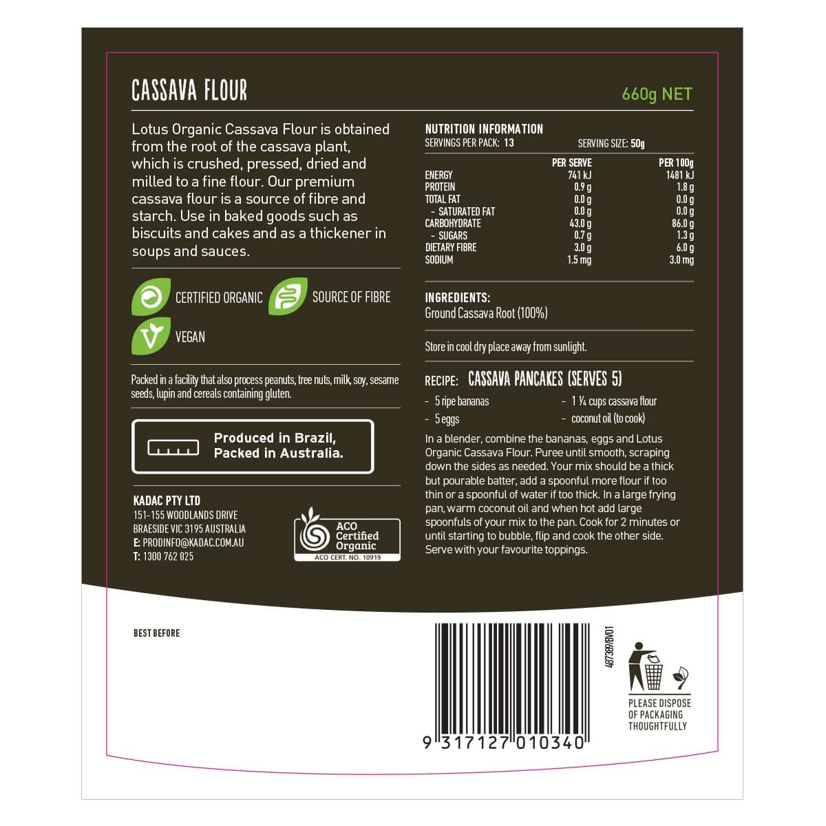 Thumbnail Lotus Organic Cassava Flour 660g