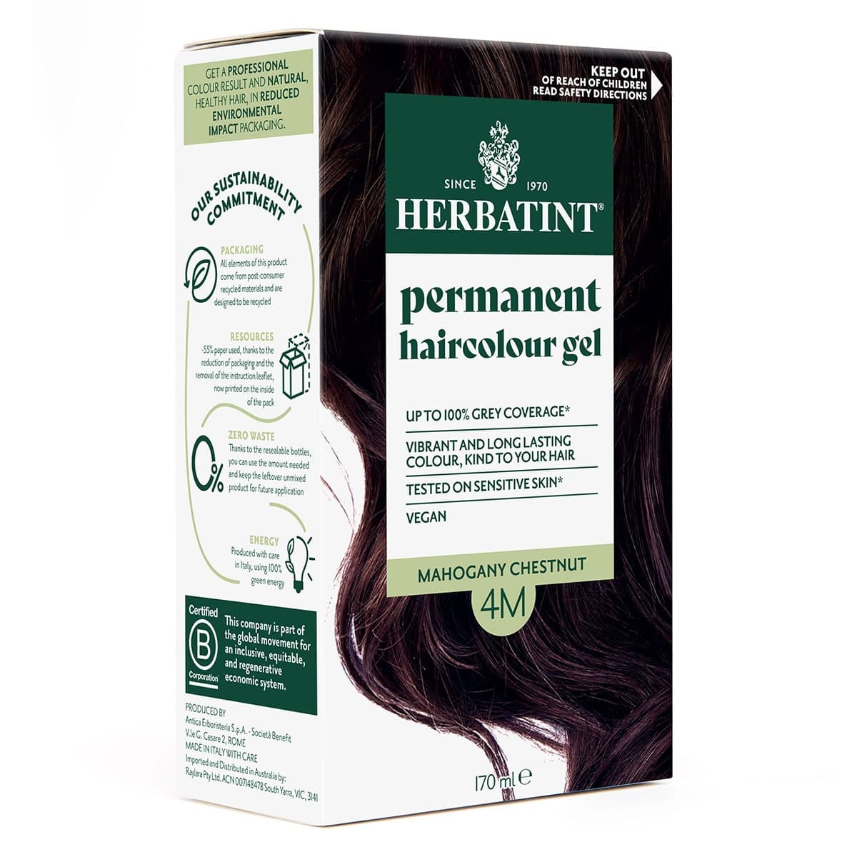 Thumbnail Herbatint Permanent Hair Colour Gel 4M Mahogany Chestnut 170ml