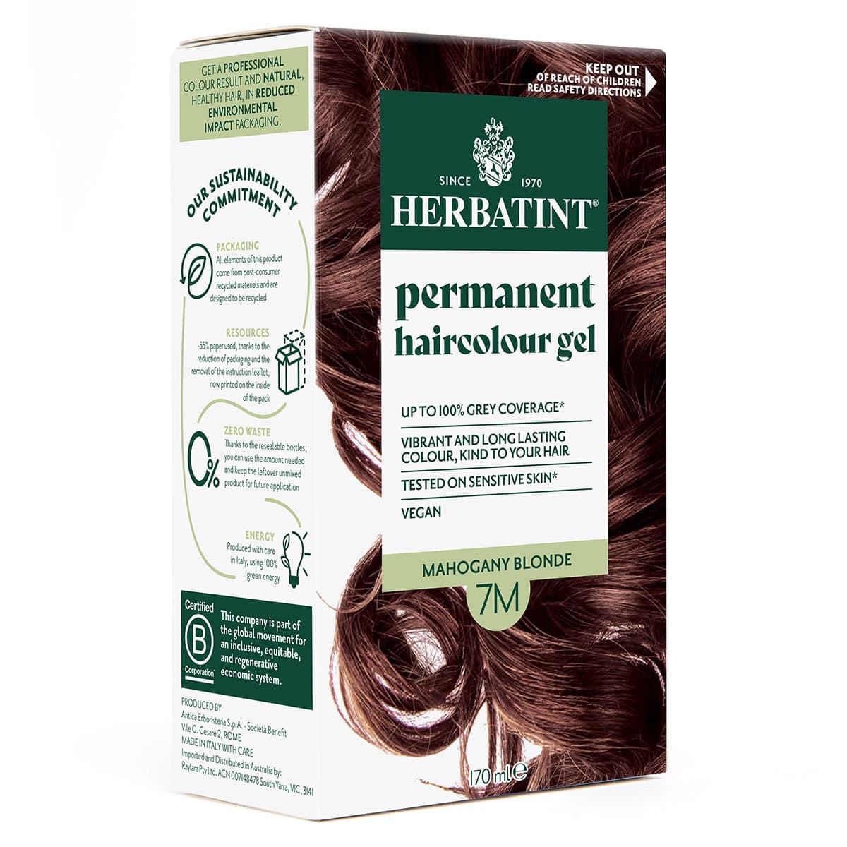 Thumbnail Herbatint Permanent Hair Colour Gel 7M Mahogany Blonde 170ml