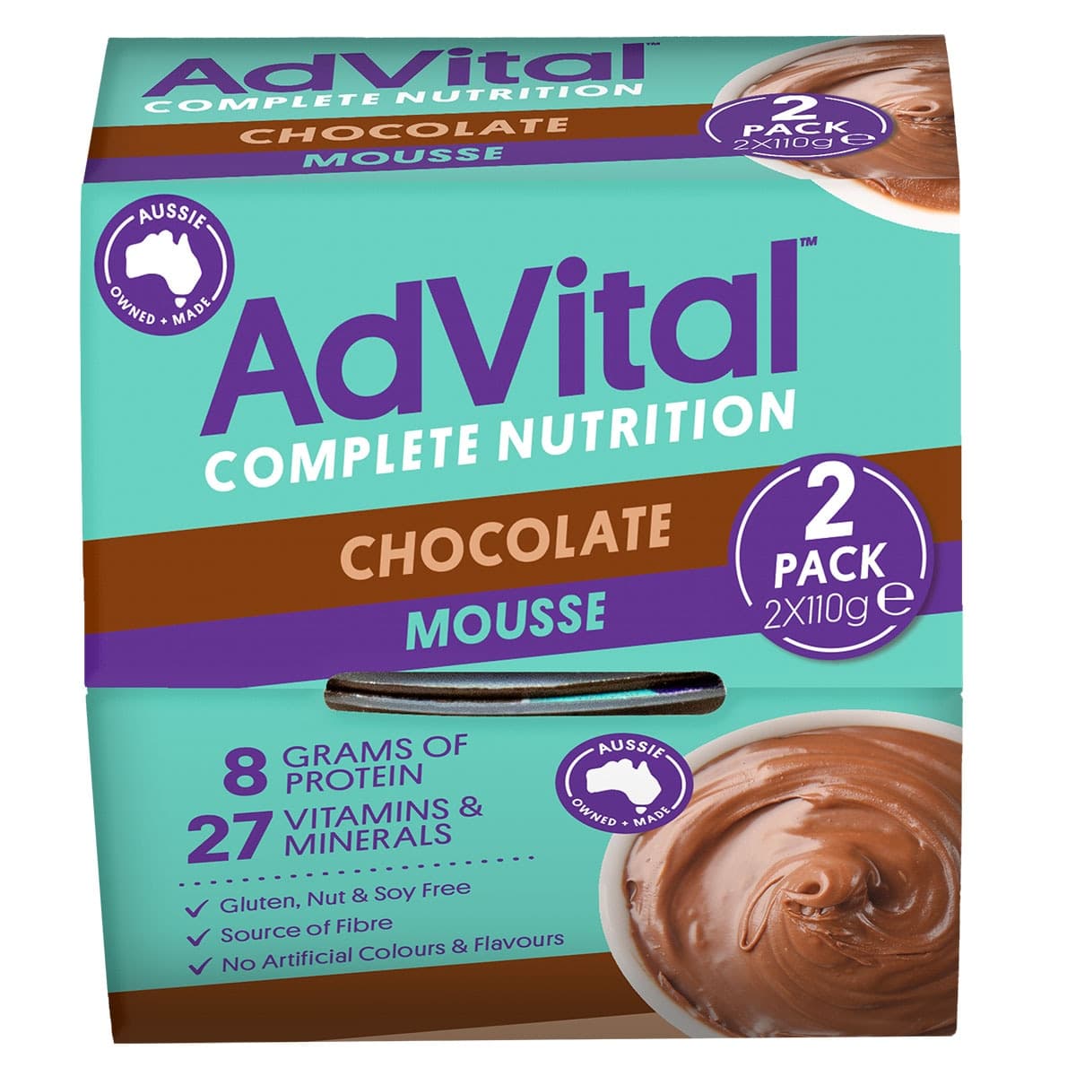 Thumbnail AdVital Nutritionally Complete Chocolate Mousse 2 Pack