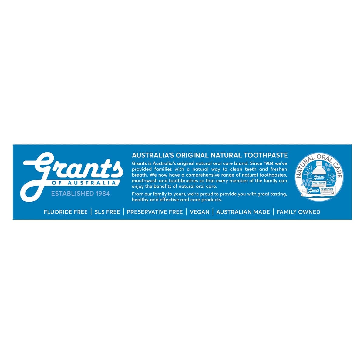 Thumbnail Grants Natural Toothpaste Fresh Mint Fluoride Free 110g