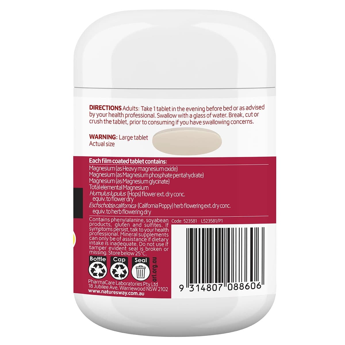 Thumbnail Nature's Way Magnesium + Sleep Well 60 Tablets