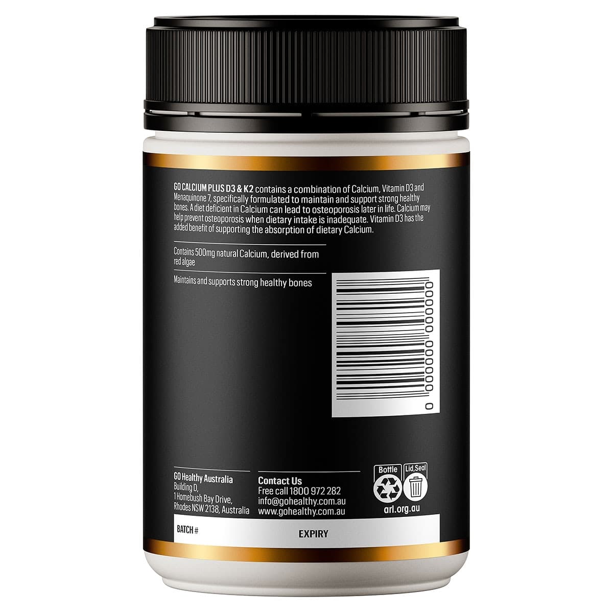 Thumbnail GO Calcium Plus D3 & K2 120 Hard Capsules