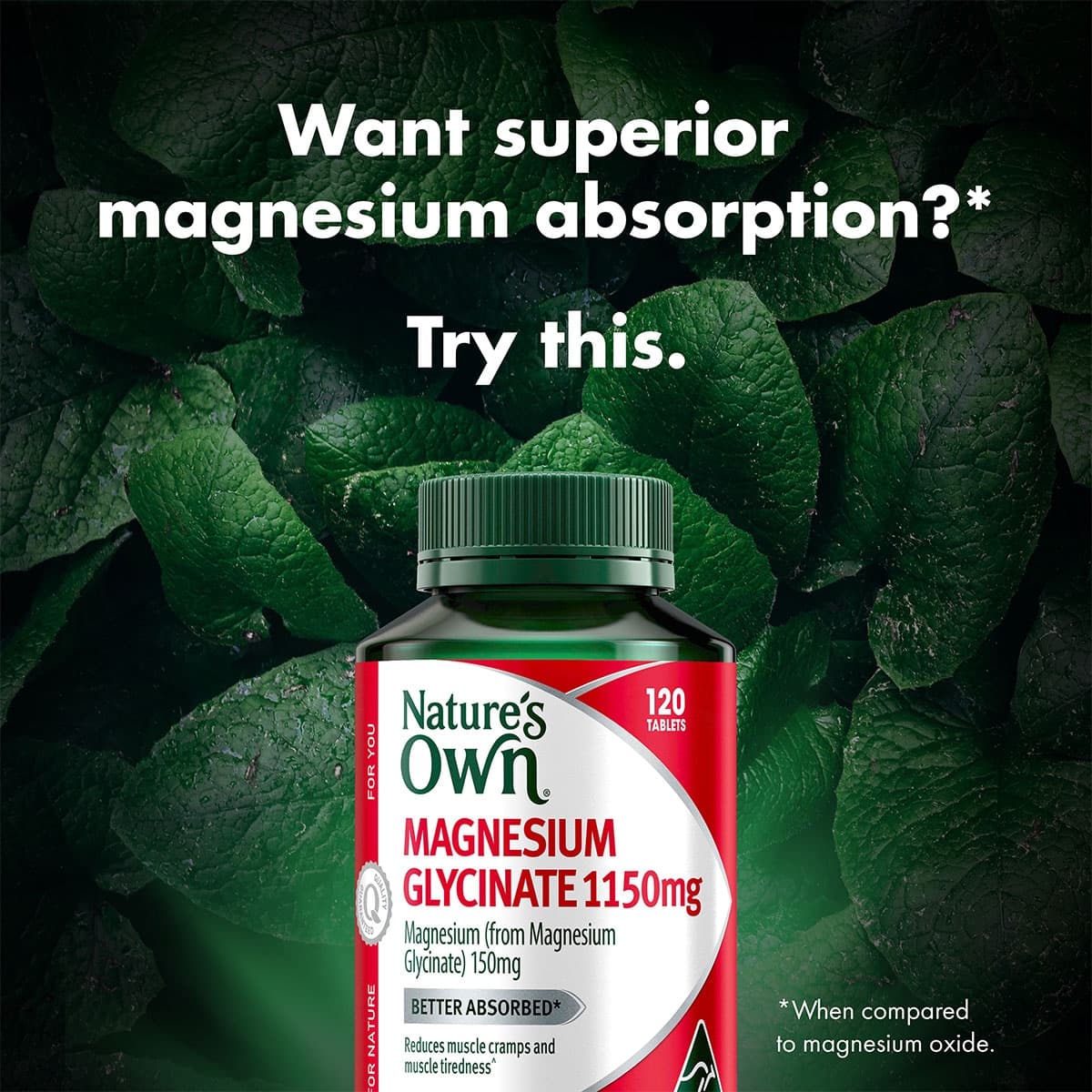 Thumbnail Nature's Own Magnesium Glycinate 1100mg -120 Tablets