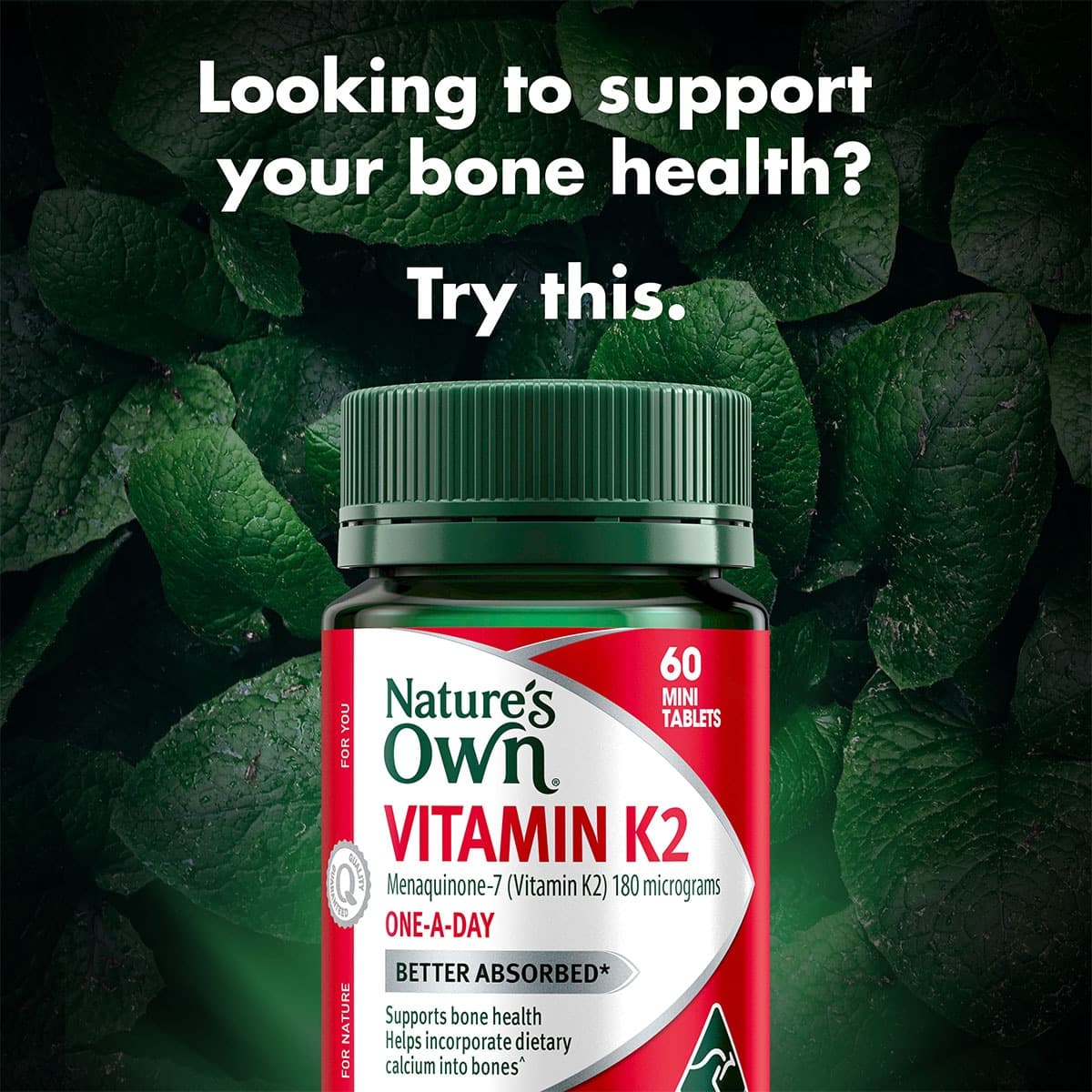 Thumbnail Nature's Own Vitamin K2 180mg - 60 Tablets