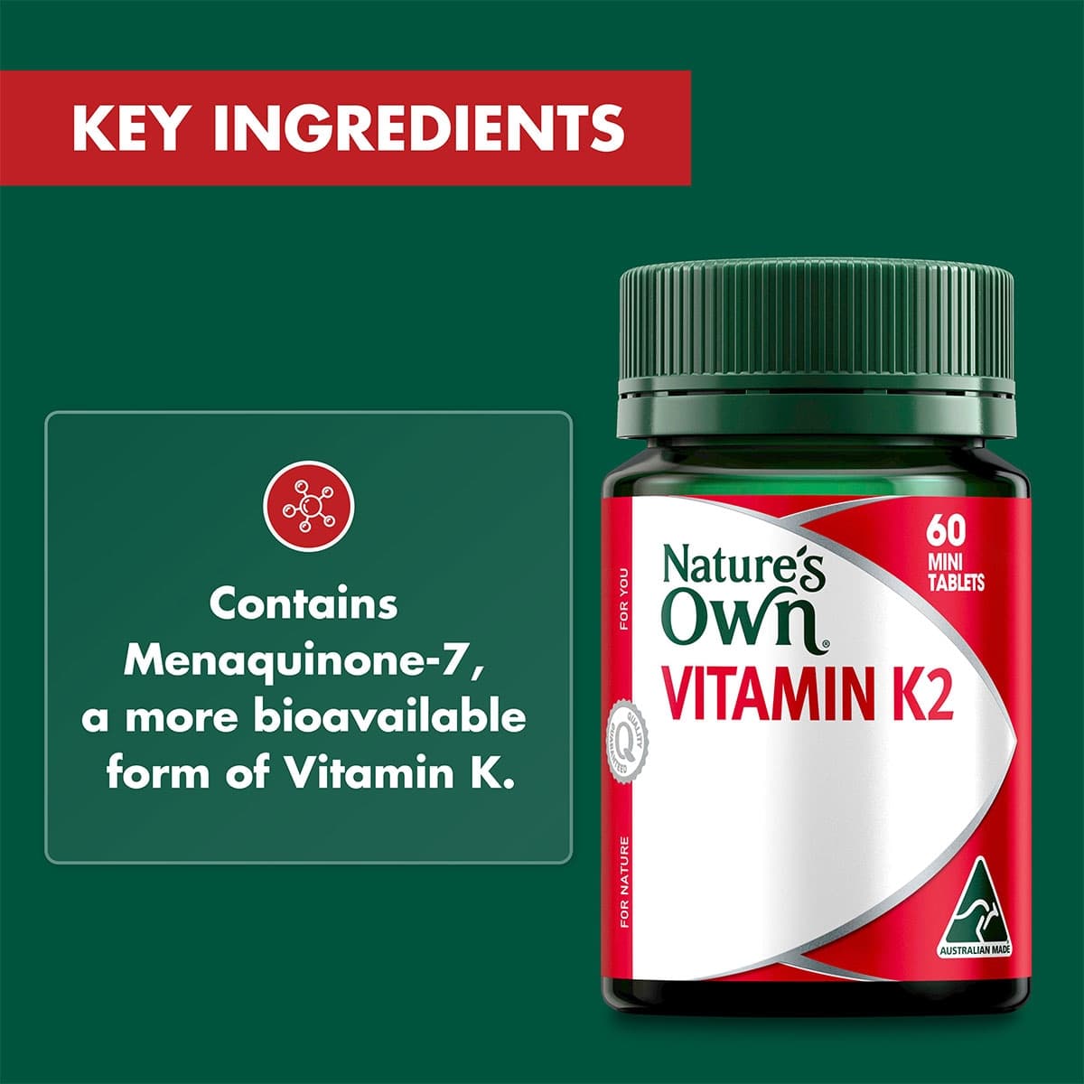Thumbnail Nature's Own Vitamin K2 180mg - 60 Tablets
