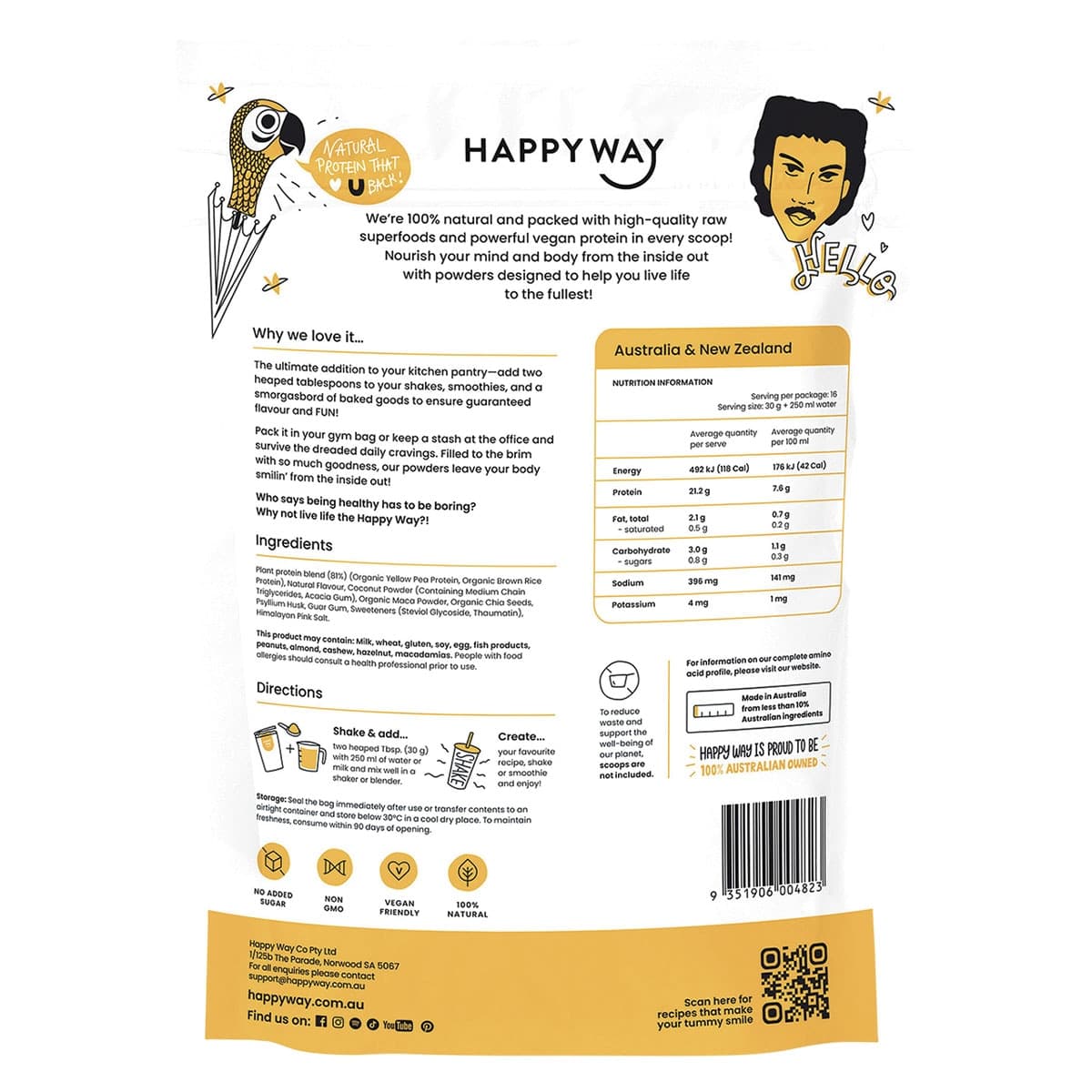 Thumbnail Happy Way Vegan Protein Powder Salted Caramel 500g