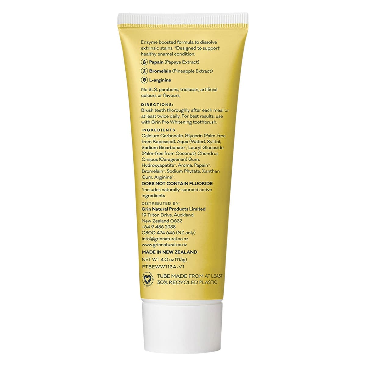Thumbnail Grin Pro Enzyme Whitening Toothpaste With Nano-Hydroxyapatite 113g