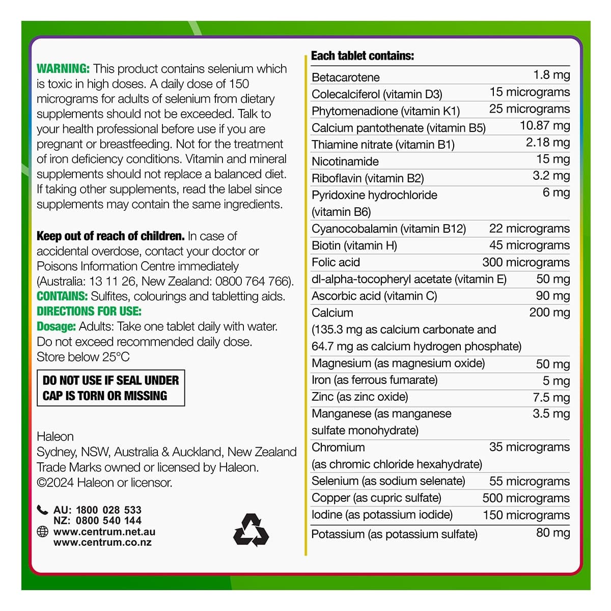 Thumbnail Centrum Advance 100 Tablets