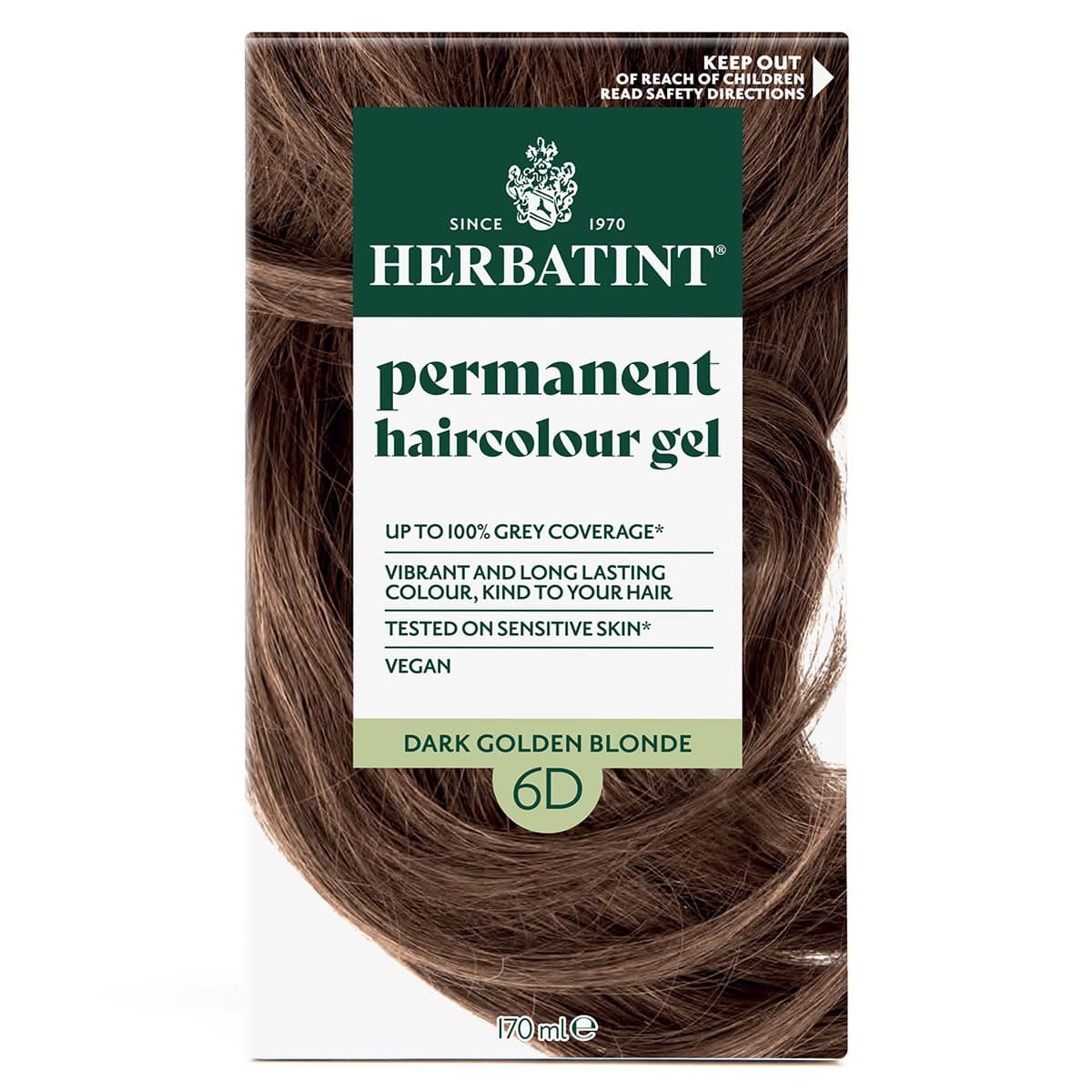 Thumbnail Herbatint Permanent Hair Colour Gel 6D Dark Golden Blonde 170ml