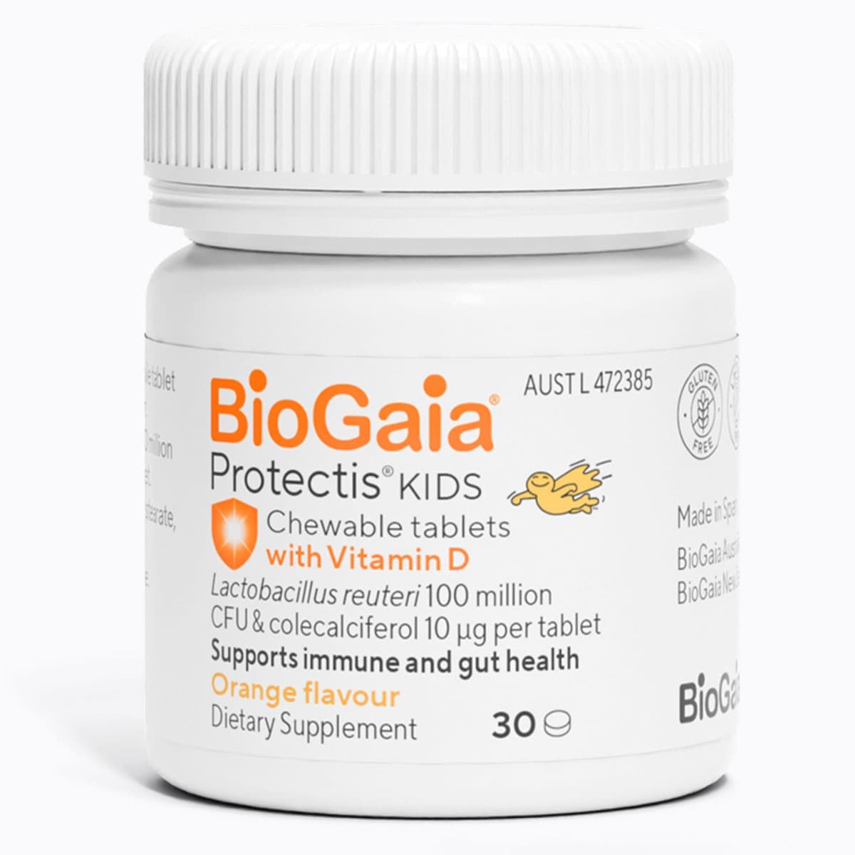 Thumbnail BioGaia Protectis Kids Probiotic With Vitamin D Orange 30 Chewable Tablets