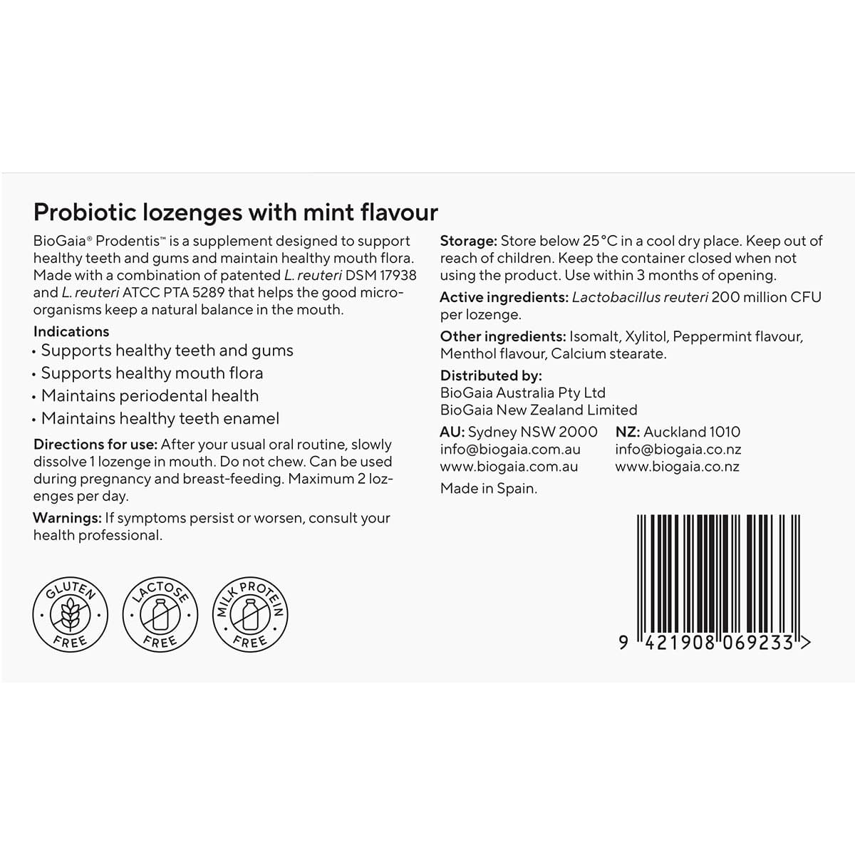 Thumbnail BioGaia Prodentis Probiotic Lozenges Mint 10 Pack