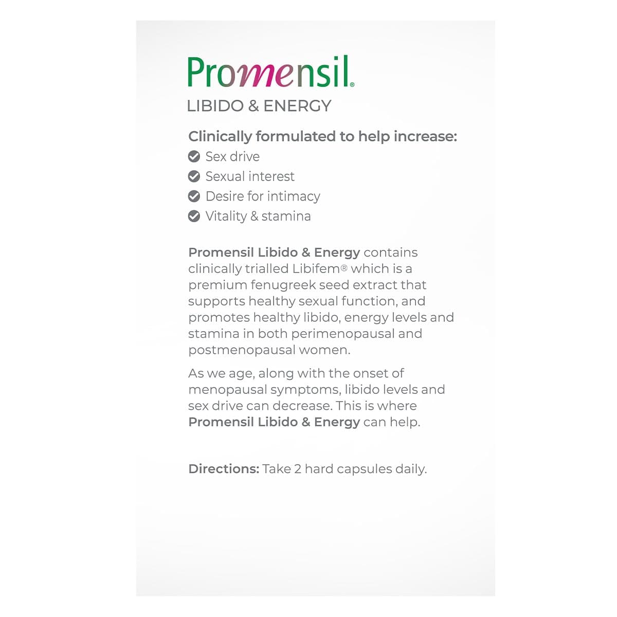 Thumbnail Promensil Libido + Energy 60 Tablets