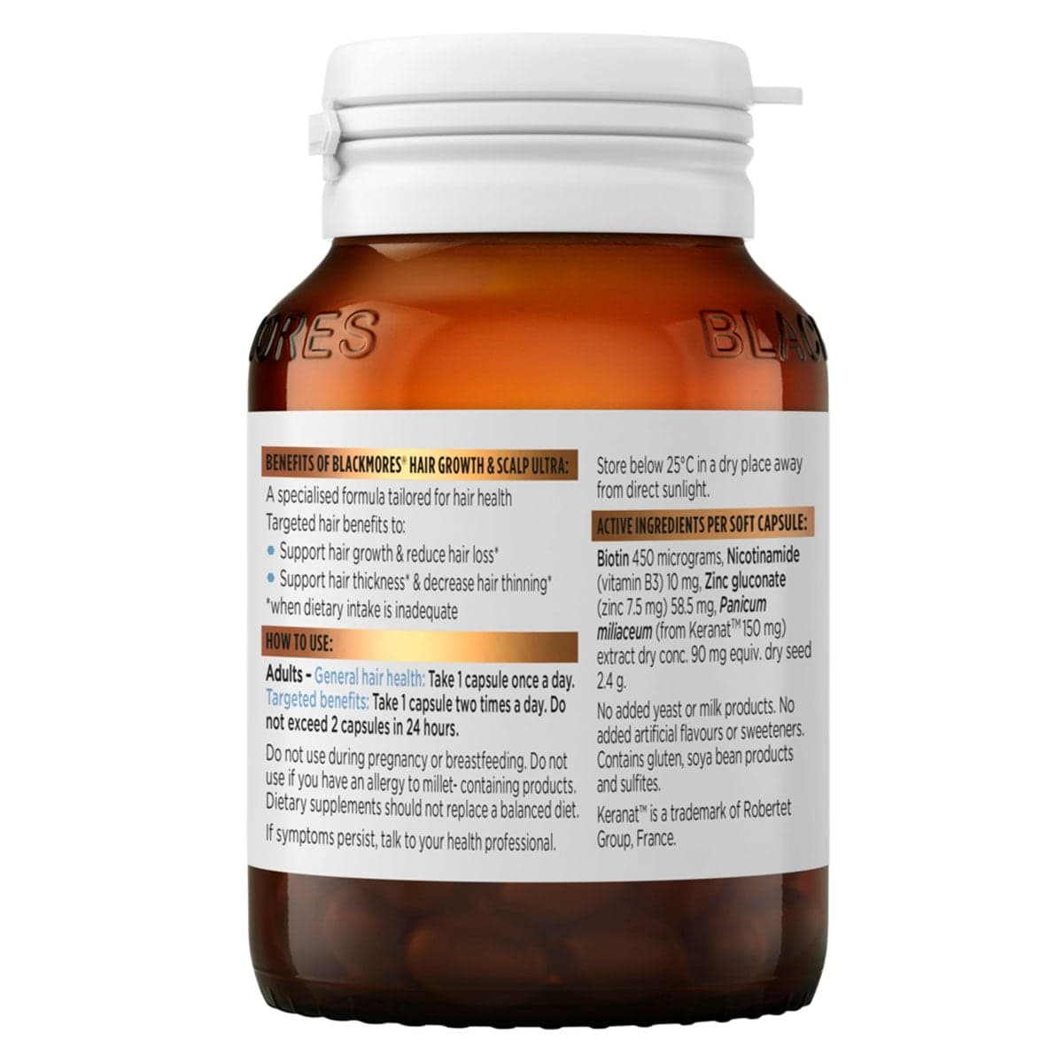 Thumbnail Blackmores Hair Growth + Scalp Ultra 60 Capsules