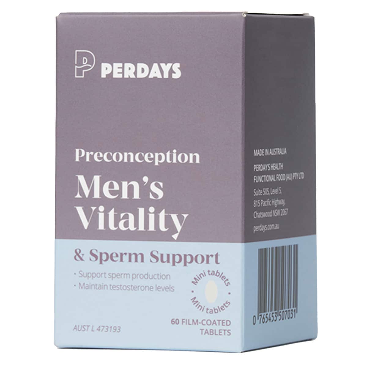 Thumbnail Perdays Preconception Men's Vitality & Sperm Support 60 Capsules