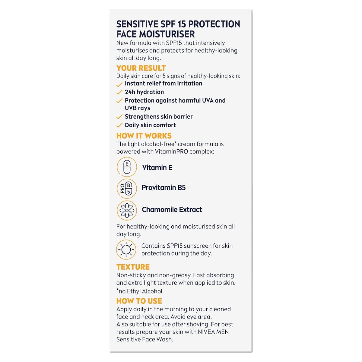 Thumbnail Nivea Men Sensitive Face Moisturiser SPF15 75ml