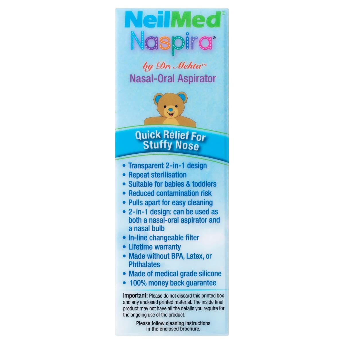 Thumbnail NeilMed Naspira Nasal-Oral Aspirator Kit for Babies 1 Pack