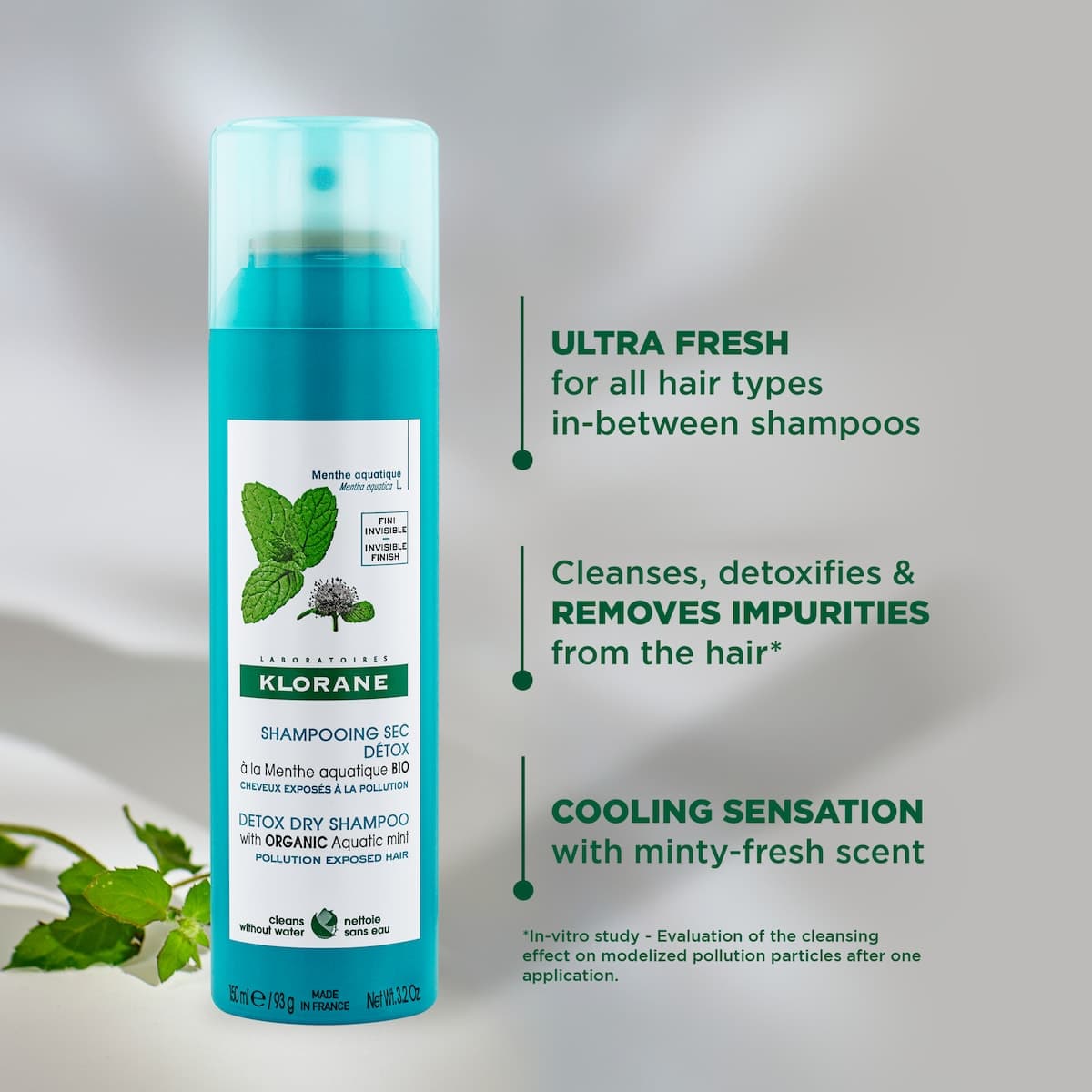 Thumbnail Klorane Detox Dry Shampoo with Aquatic Mint 150ml
