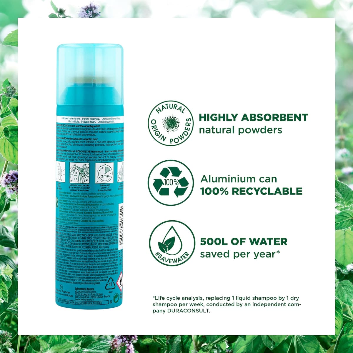 Thumbnail Klorane Detox Dry Shampoo with Aquatic Mint 150ml